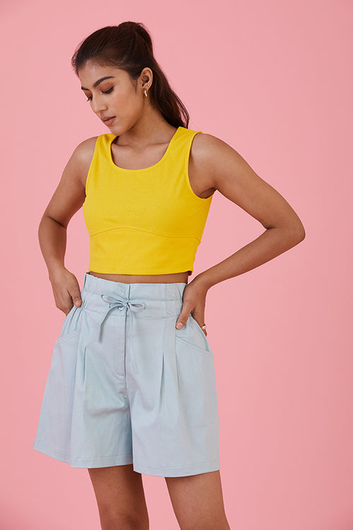 Joyful Bloom Crop Top Yellow Dandelin