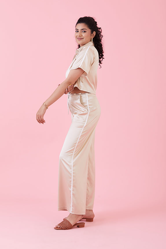 Evenfall Crop Tops Beige