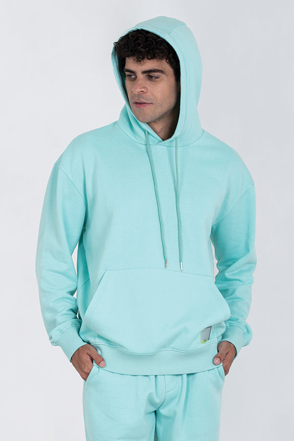 Bae & Me Unisex Sea Green Sweatshirt with Hoodie