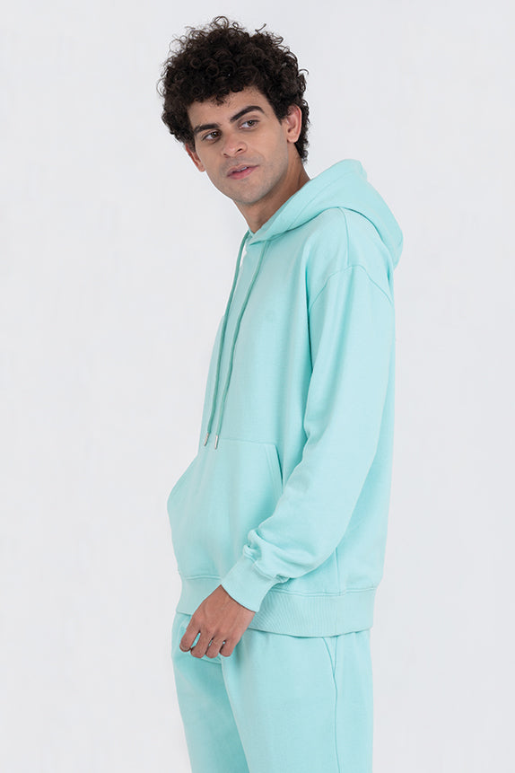 Bae & Me Unisex Sea Green Sweatshirt with Hoodie