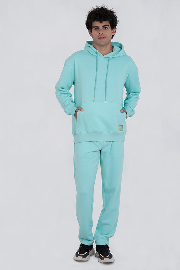 Bae & Me Unisex Sea Green Sweatshirt with Hoodie