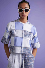 Tetris Effect Co-ord Set - Blue and White