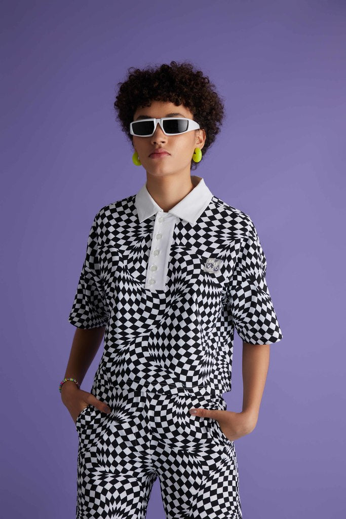 Vibe in Check Co-ord Set-Black