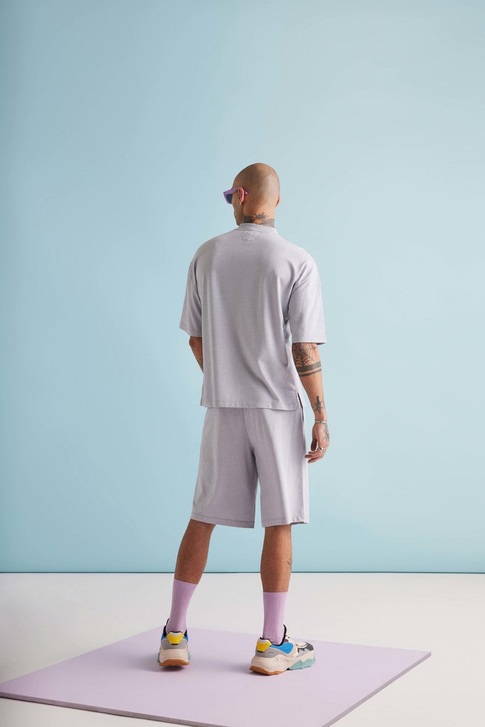 Dapper Zip-up Tee - Digital Mist