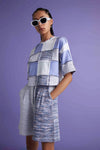 Piecing Hot Shorts - Blue and White