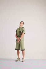Crazed Panelled Shorts - Fair Green