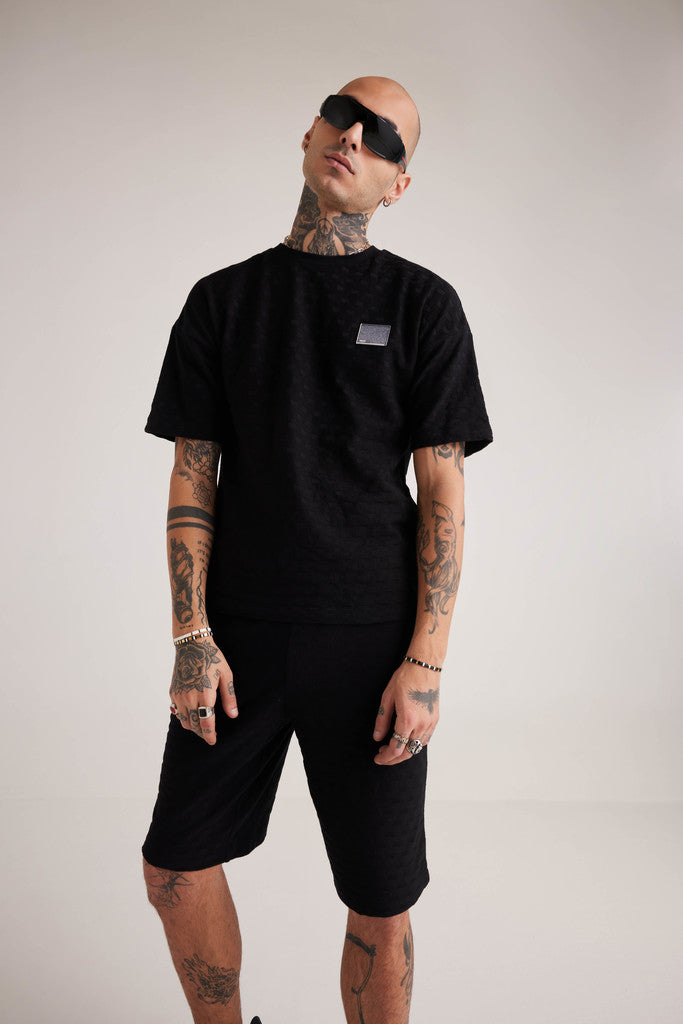 Prime Jacquard Co-ord Set - Black