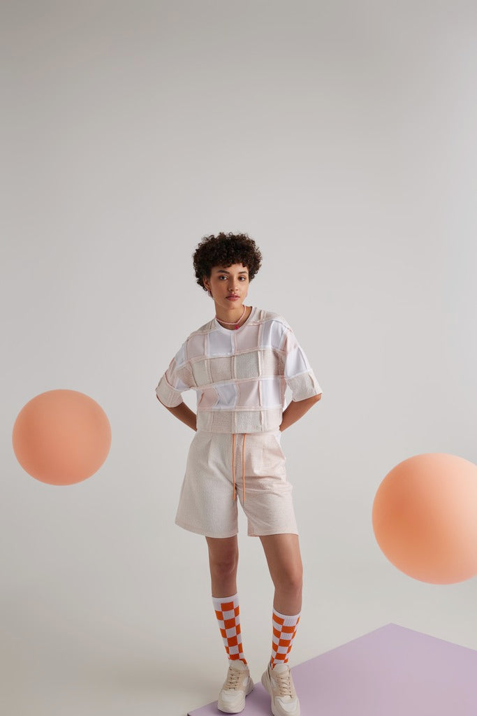 Tetris Effect Co-ord Set - Pink and White