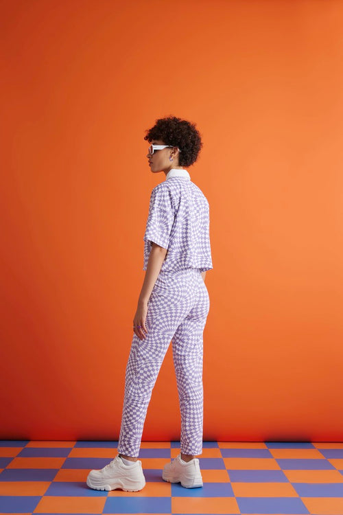 Vibe in Check Co-ord Set-Lavender