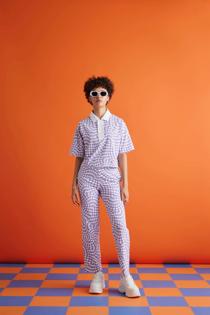 Vibe In Check Shirt - Lavender