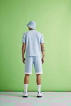 Go- Crazy Cut Tee-Sky Blue/ White
