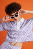 Vibe In Check Shirt - Lavender