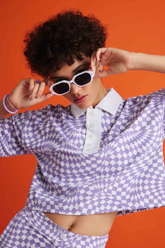 Vibe In Check Shirt - Lavender