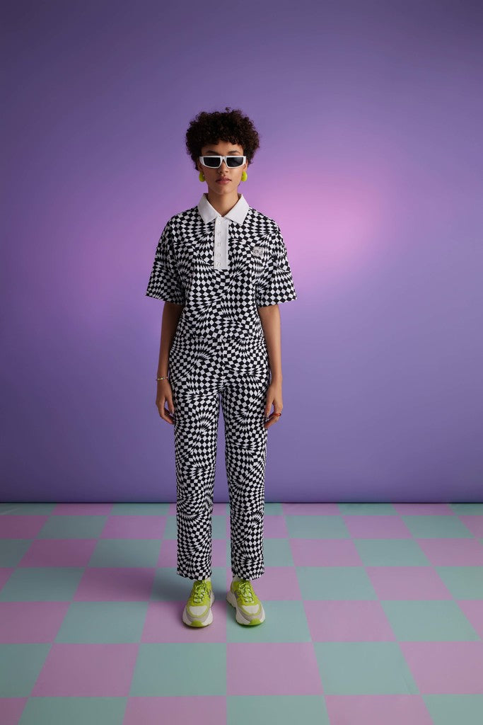 Vibe in Check Co-ord Set-Black