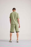 Crazed Panelled Shorts - Fair Green