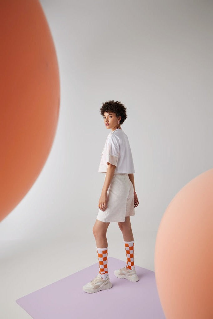 Tetris Effect Tee - Pink and White