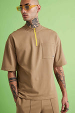 Dapper Zip-up Co-ord Set - Sand