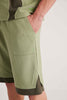 Crazed Panelled Shorts - Fair Green