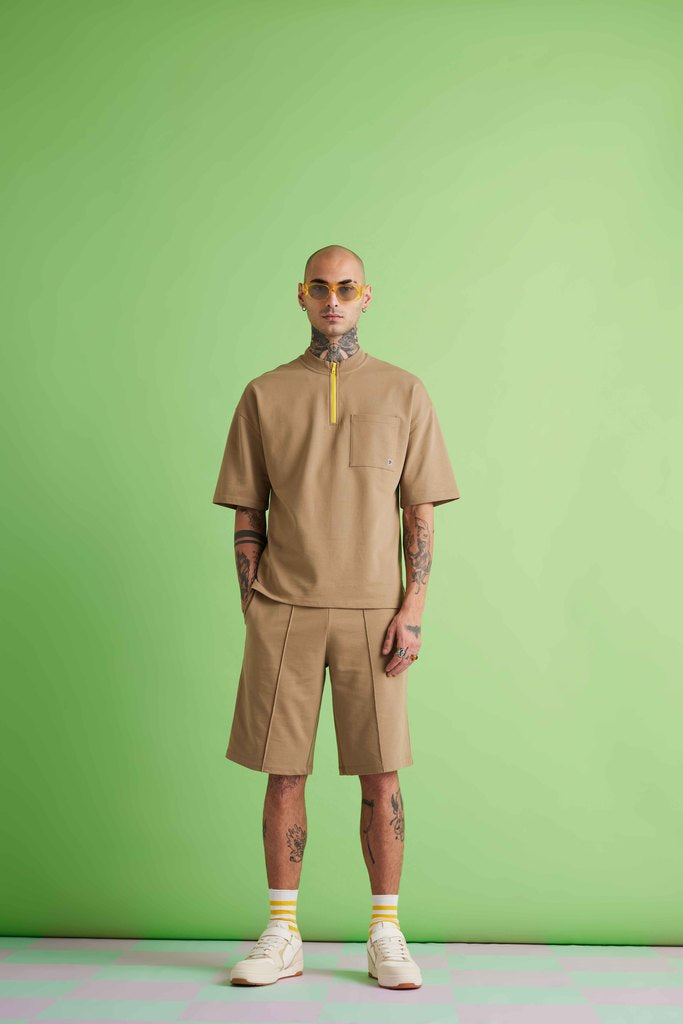 Dapper Zip-up Co-ord Set - Sand