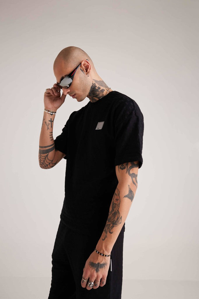 Prime Jacquard Co-ord Set - Black