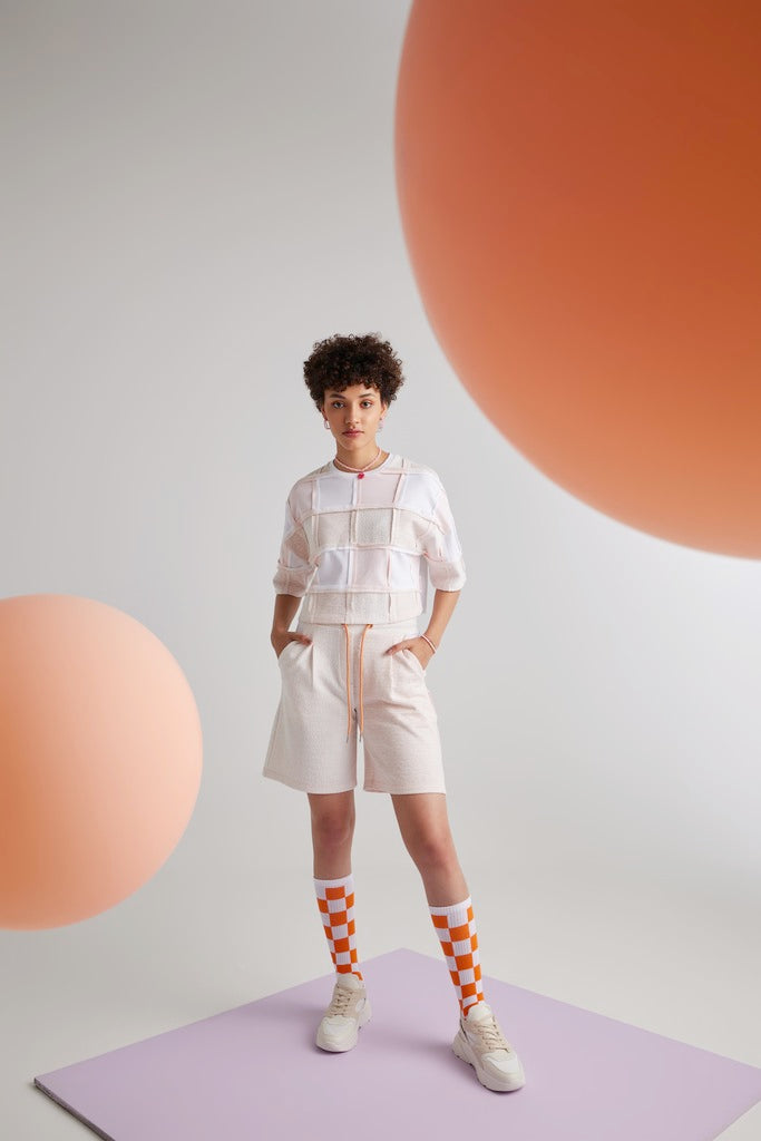 Tetris Effect Tee - Pink and White